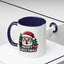 Christmas Mug - Merry Christmas White & Black Text Santa Trees Presents