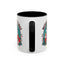 Christmas Mug - Merry Christmas Black & Red Text Cool Santa