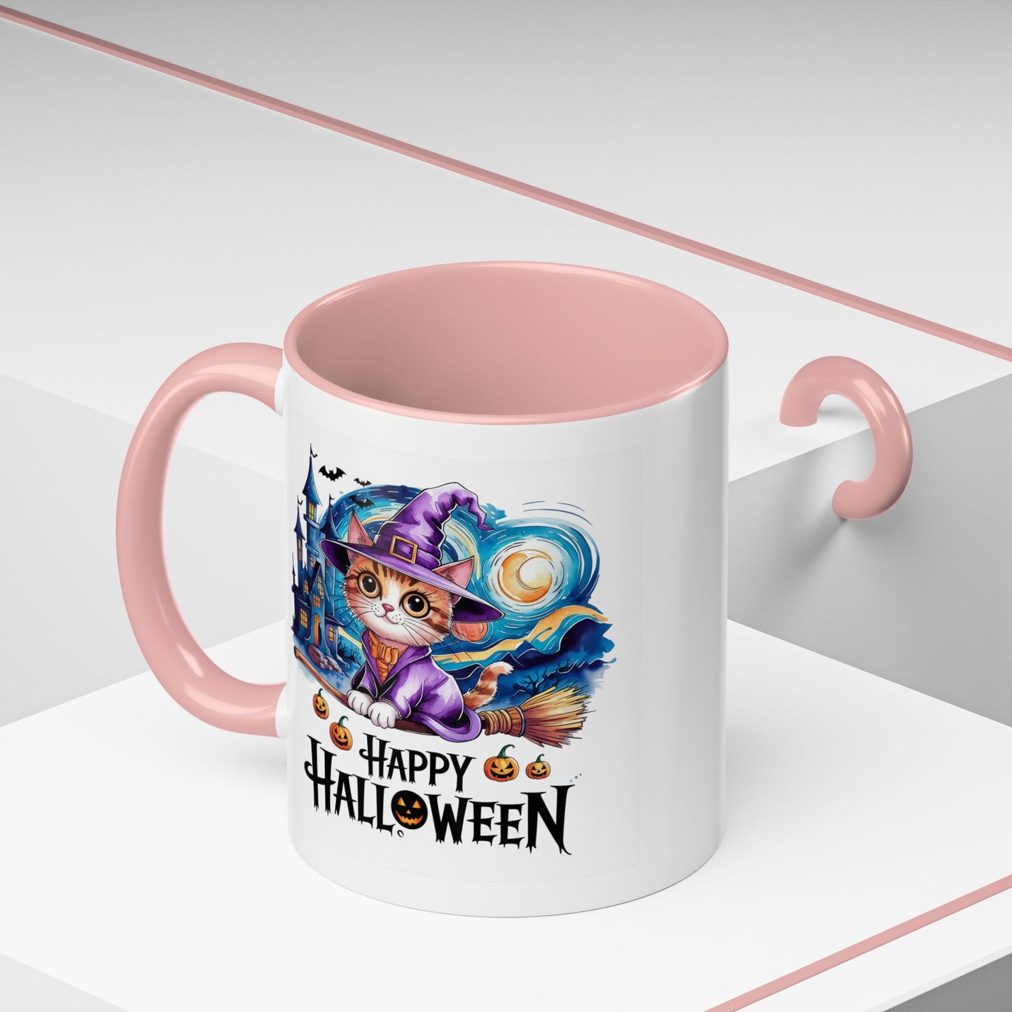 Halloween Mug - Happy Halloween Cat Witch