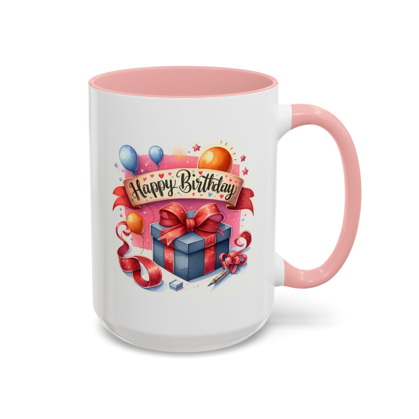 Birthday Mug - Present Pen Balloons