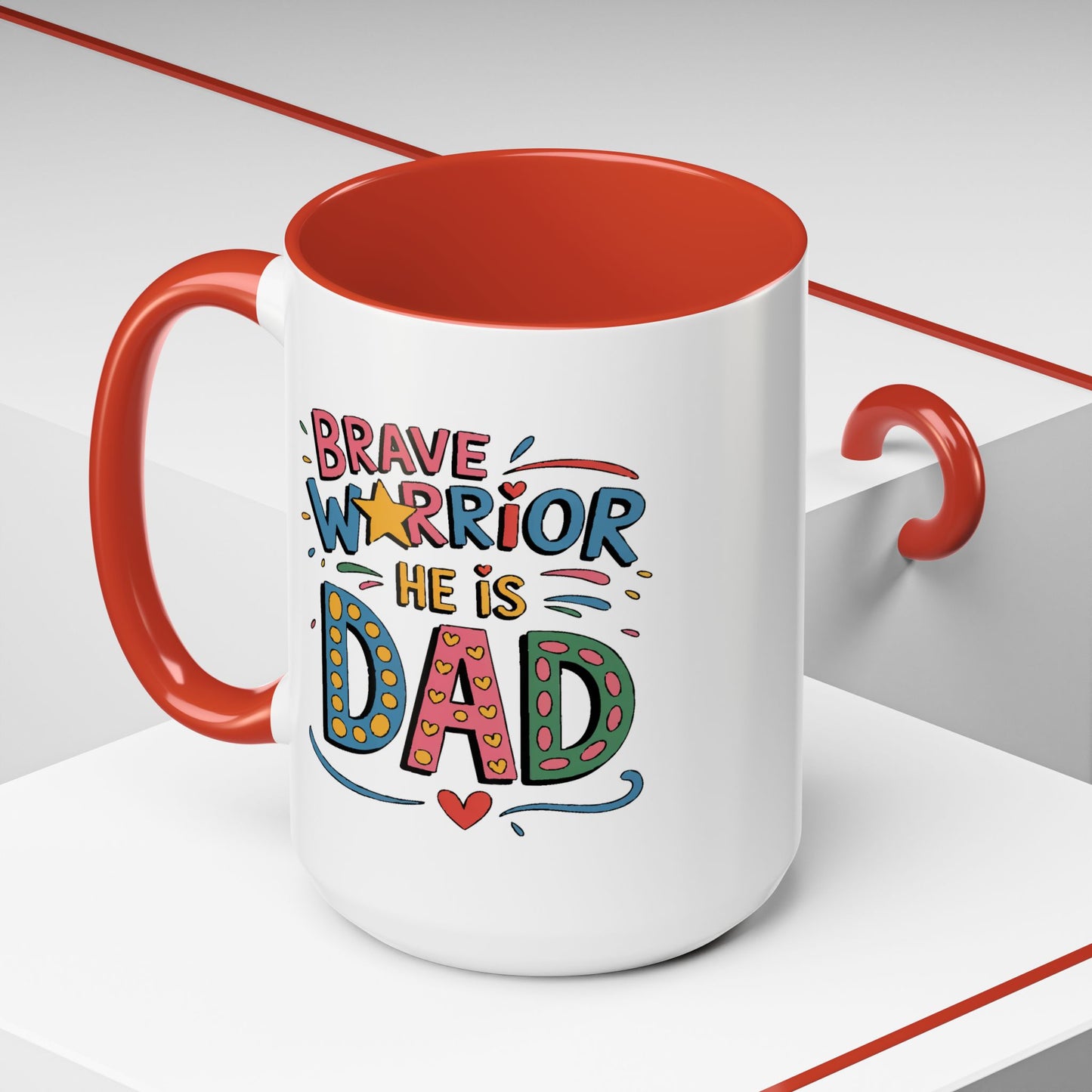 Father's Day Mug - Dad Brave Warrior