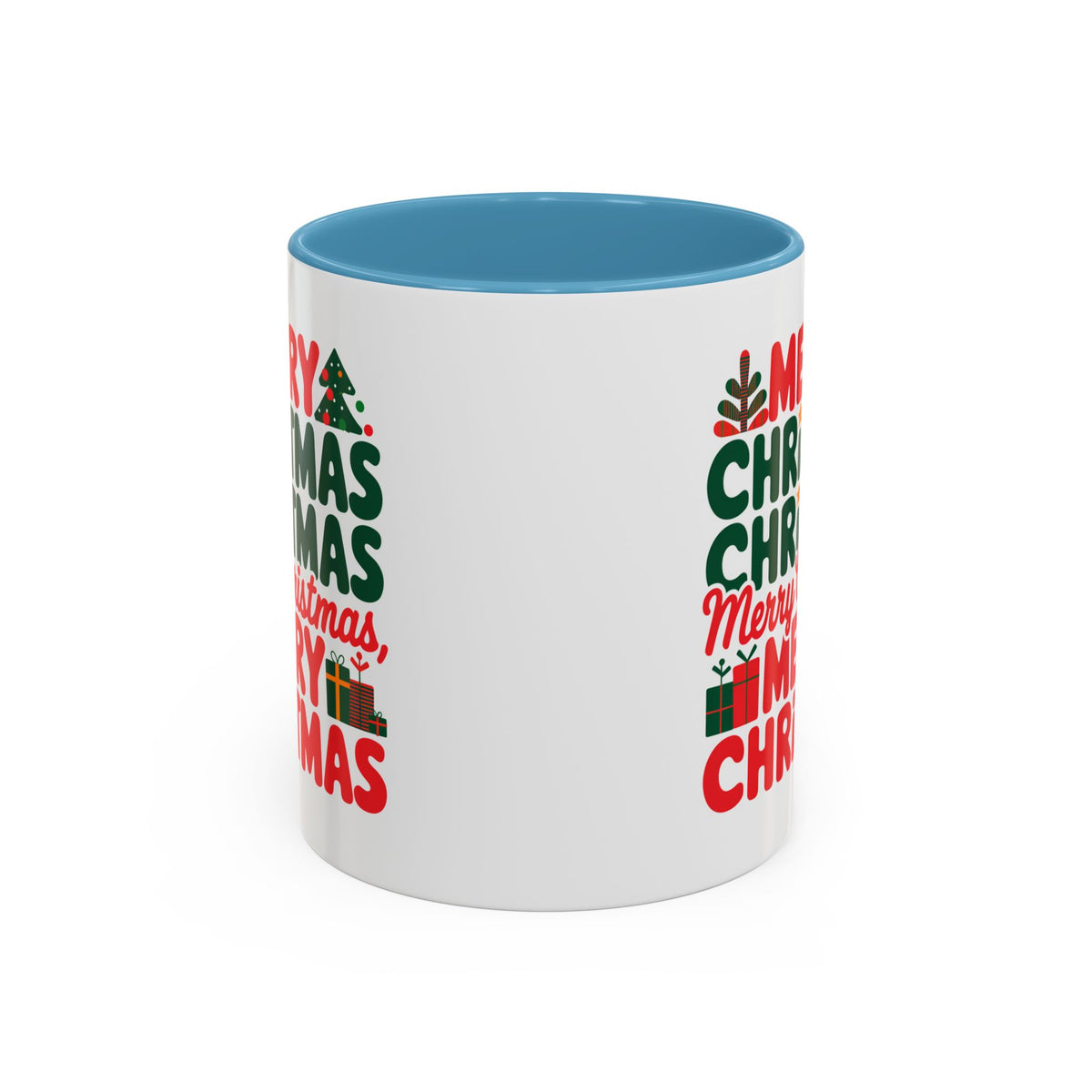 Christmas - Merry Christmas Red & Green Text Trees Presents Candles