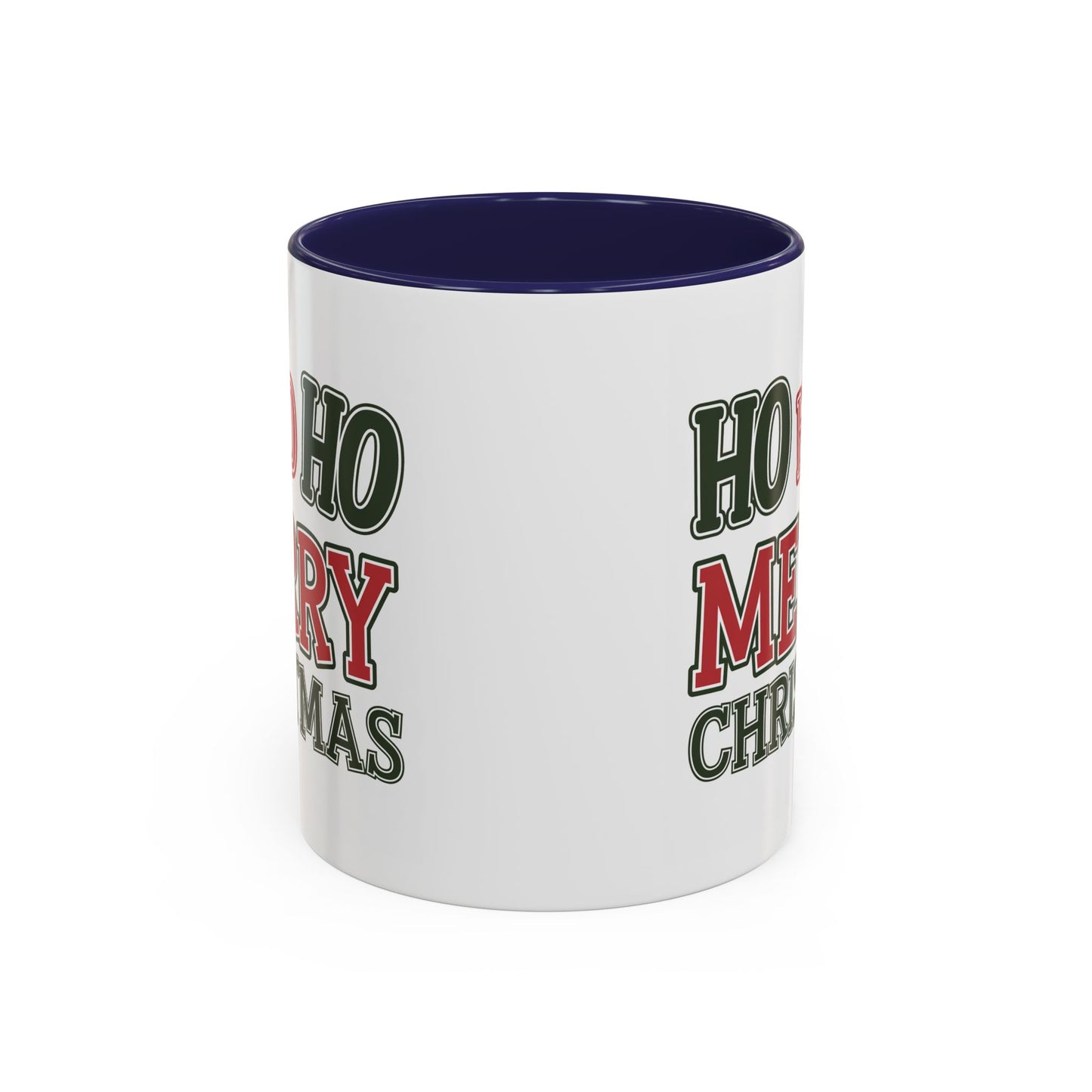 Christmas Mug - Ho Ho Ho Merry Christmas Green & Red Text