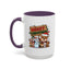 Christmas Mug - Merry Christmas Red & Green Text Reindeer Snowman