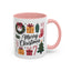 Christmas Mug - Merry Christmas Green Text Presents Tree Candy Cane