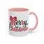 Christmas Mug - Merry Christmas Red & Green Text Bow