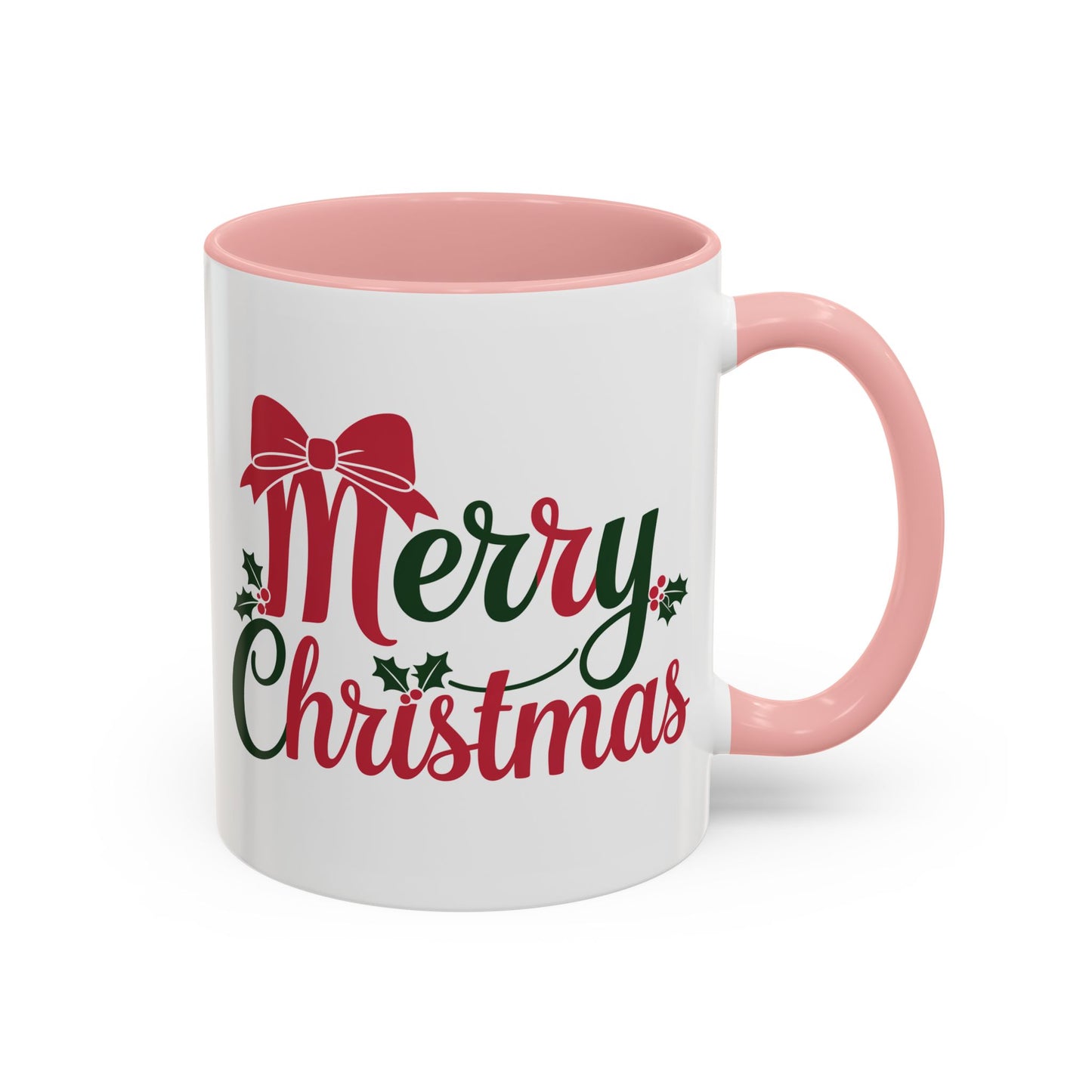 Christmas Mug - Merry Christmas Red & Green Text Bow