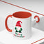 Christmas Mug - Merry Christmas Green & Red Text Gnome Candy Cane