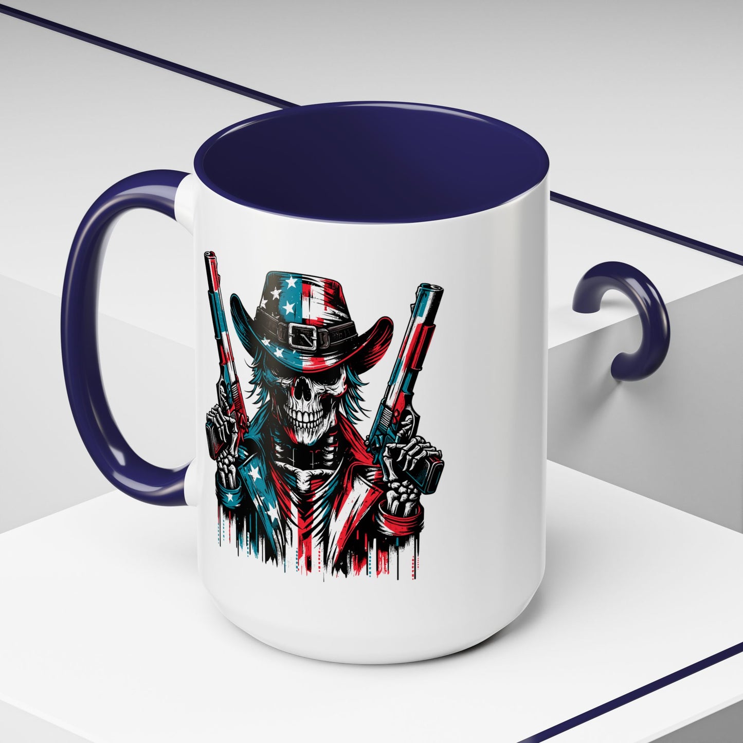 4th of July Mug - Skeleton with American Flag