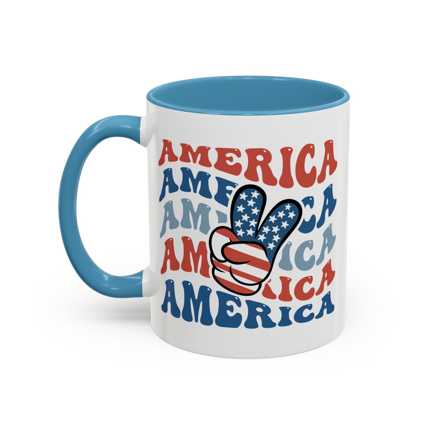 4th of July Mug - America peace Sign