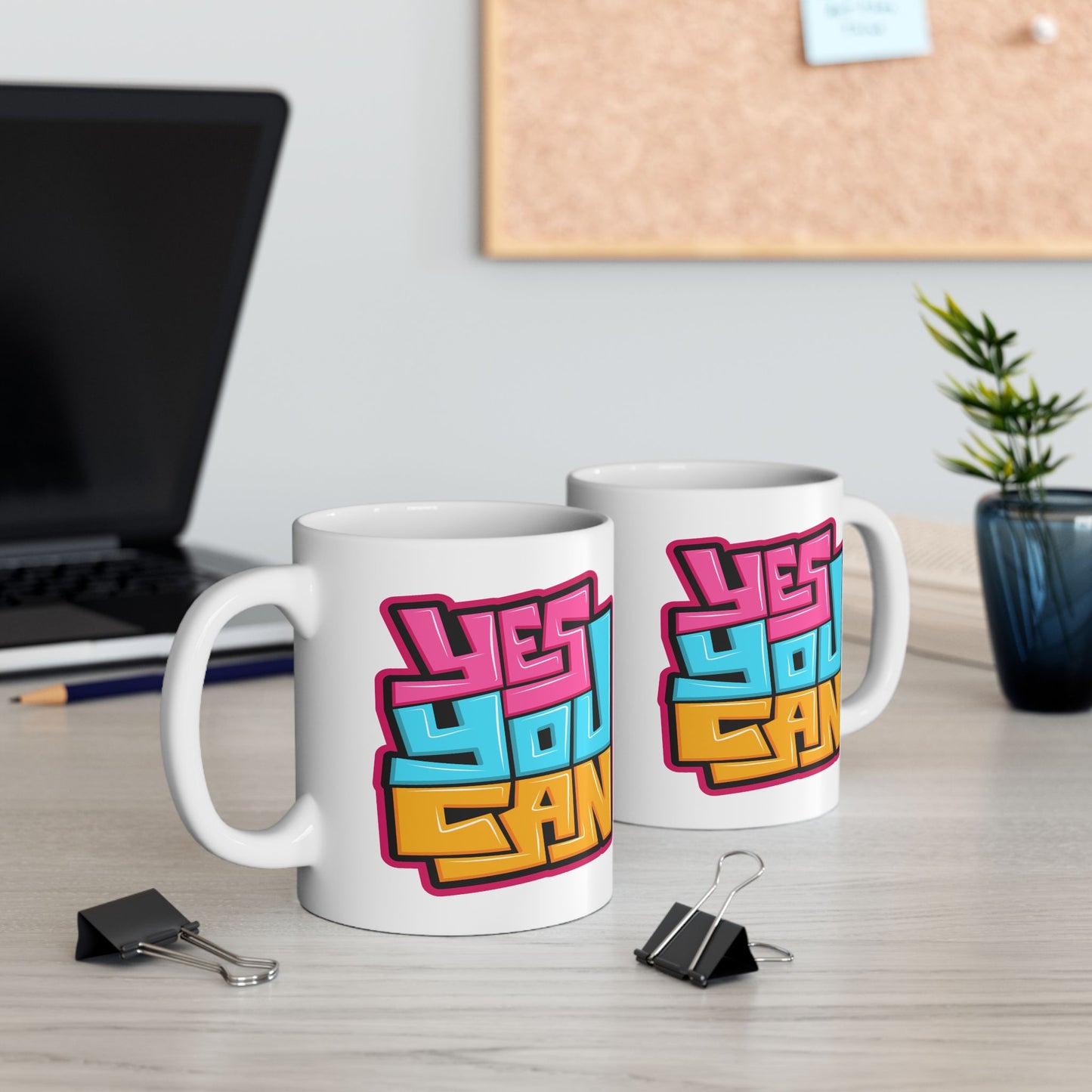 Motivation Mug - Yes You Can Graffiti