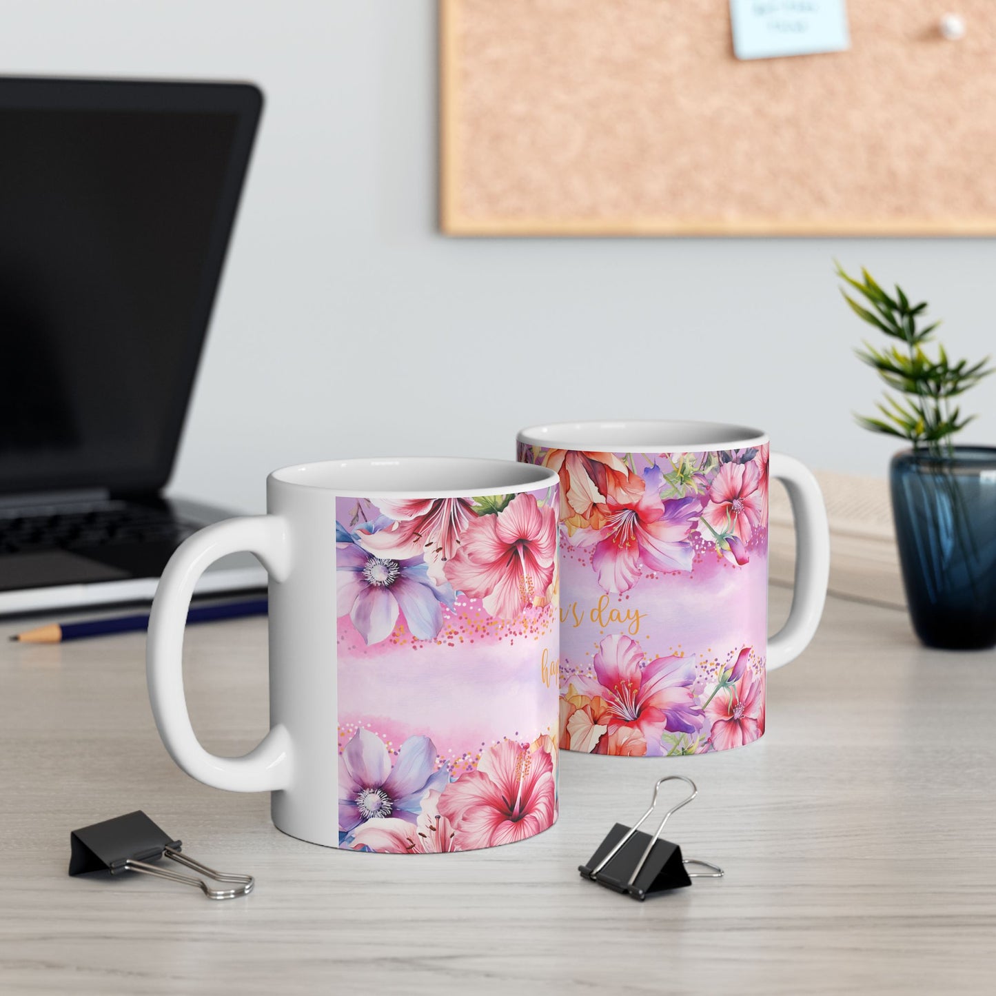 Mother's Day Mug - Happy Mother's Day Floral Design