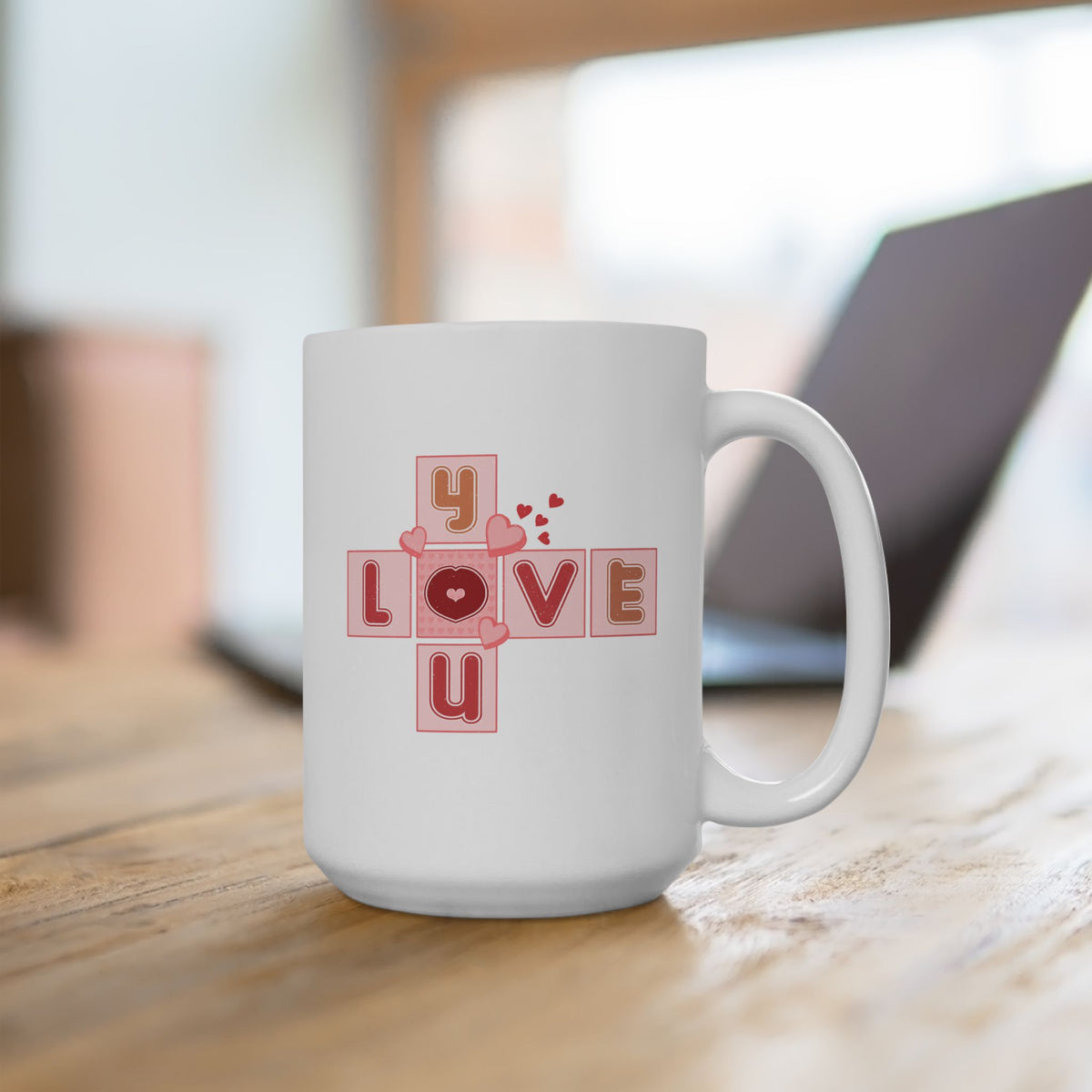 Valentine's Day Mug - Love You Blocks