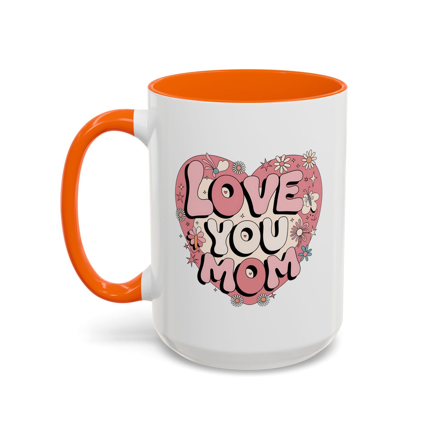 Mother's Day Mug - Love You Mom Retro Heart