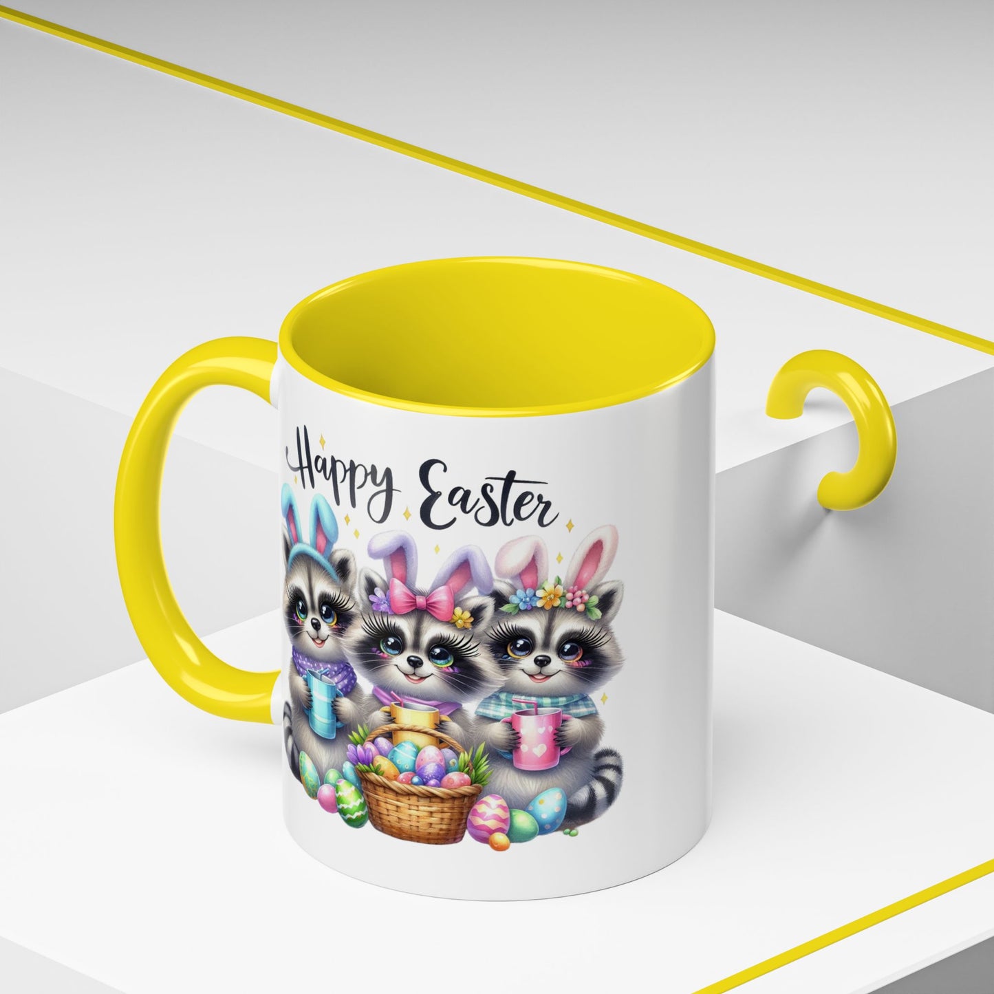 Easter Mug - Happy Easter Racoons