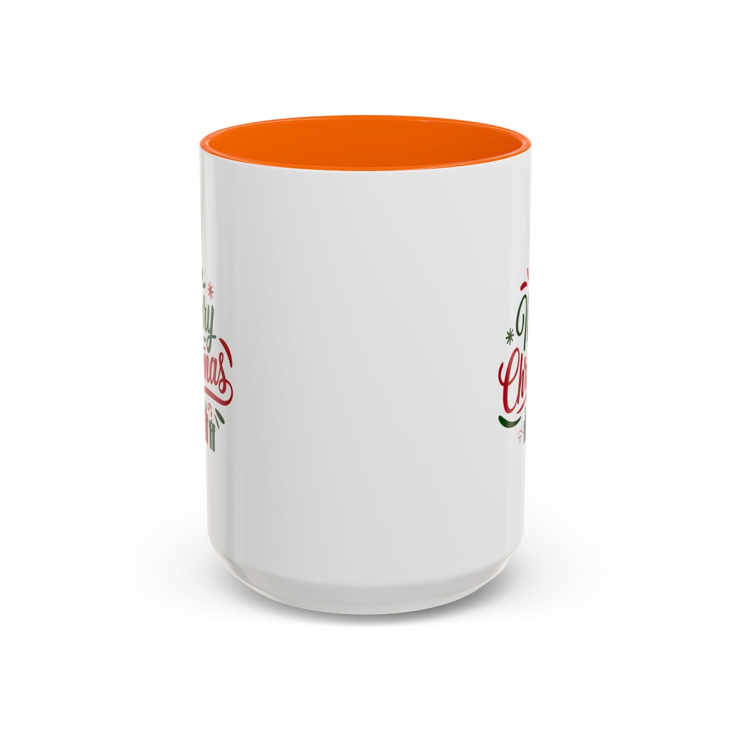 Christmas Mug - Merry Christmas Green & Red Text Tree Snowflakes Presents