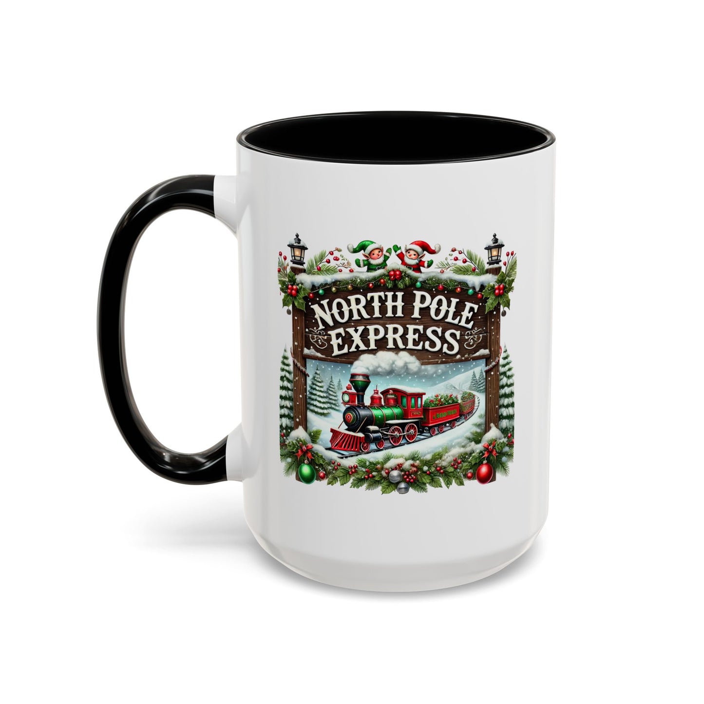 Christmas Mug - North Pole Express Steam Locomotive Decorations
