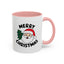 Christmas Mug - Merry Christmas Black Text Santa Tree