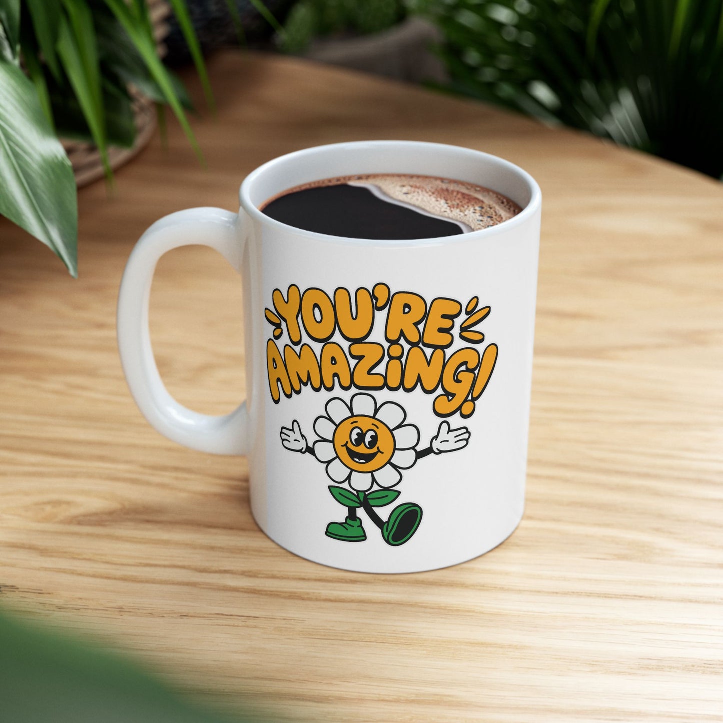 Motivation Mug - You're Amazing Retro Daisy