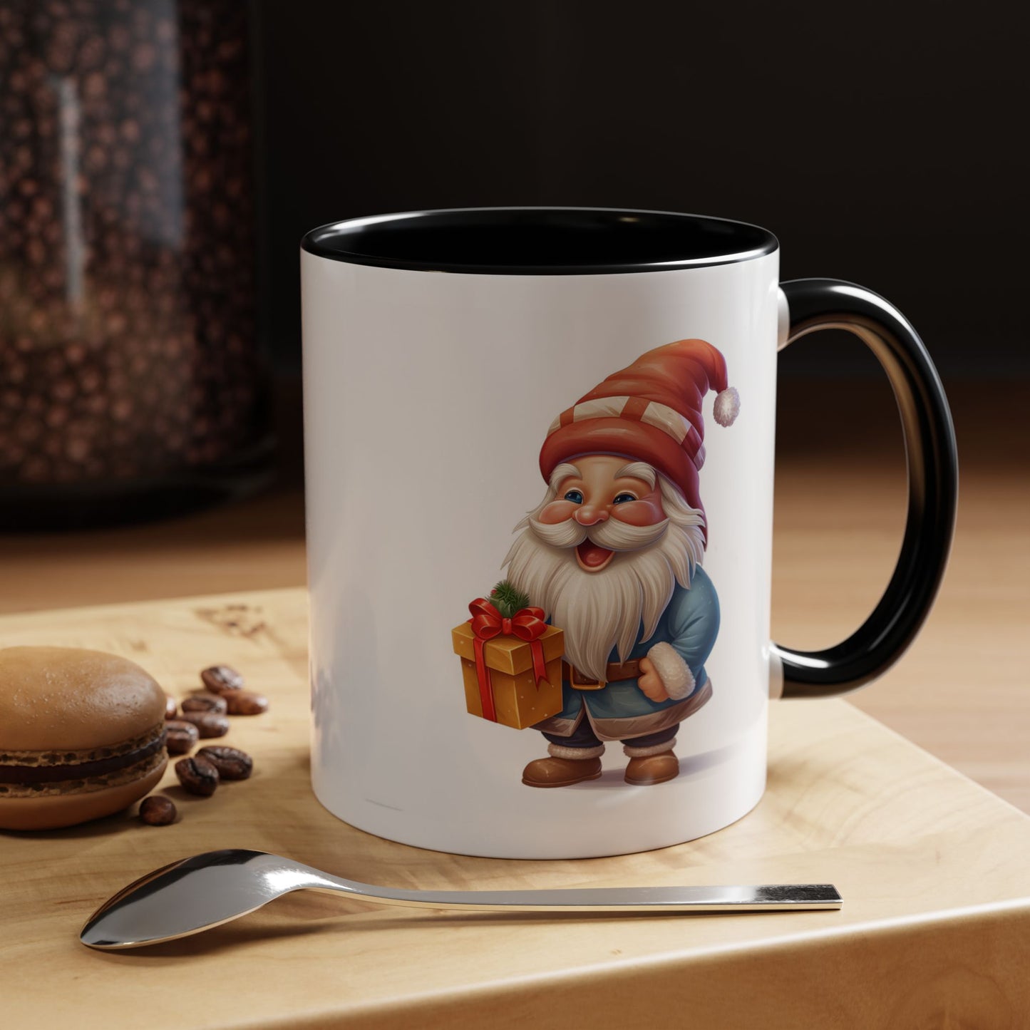 Christmas Mug - Old Gnome with Present