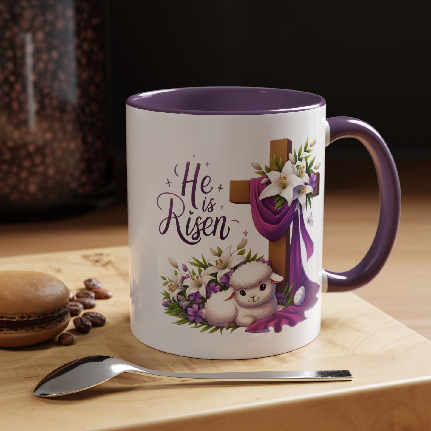 Easter Mug - He Is Risen Cross
