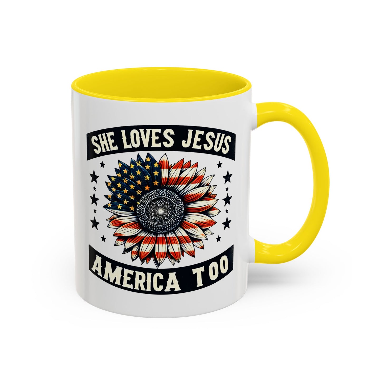 4th of July Mug - She Loves Jesus & America Too