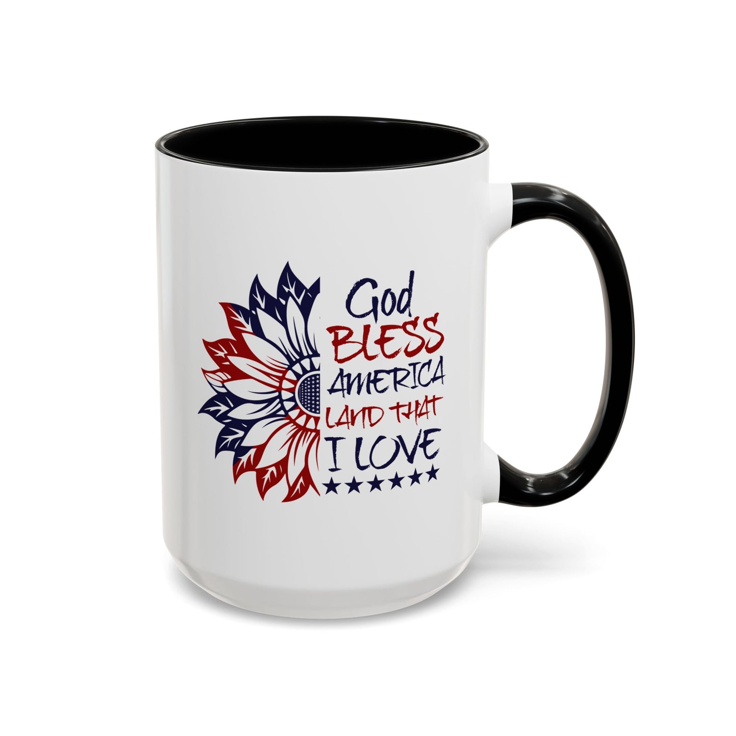 4th of July Mug - God Bless America Sunflower
