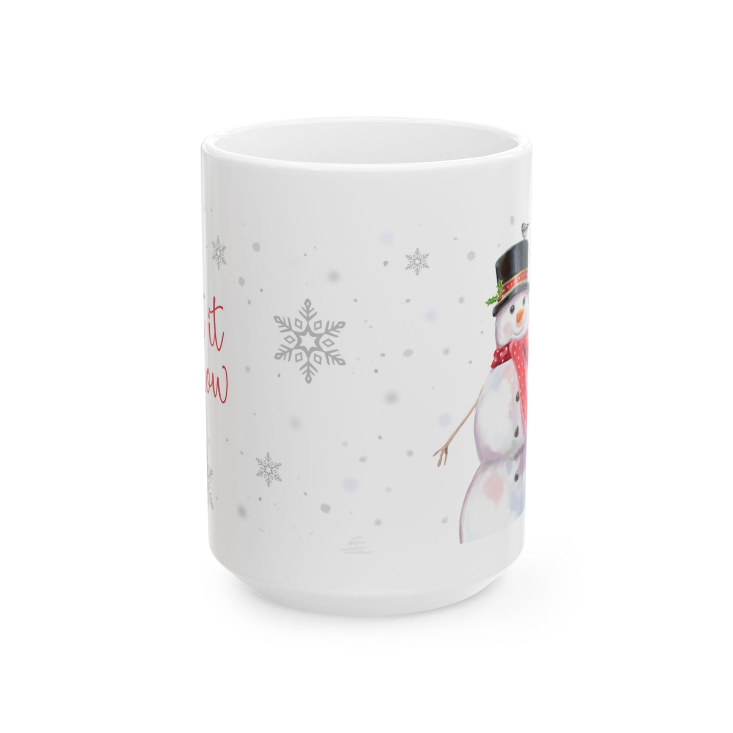 Christmas Mug - Let it Snow Red Text Snowman