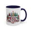 Christmas Mug - Merry Christmas Tartan Text Trees Presents