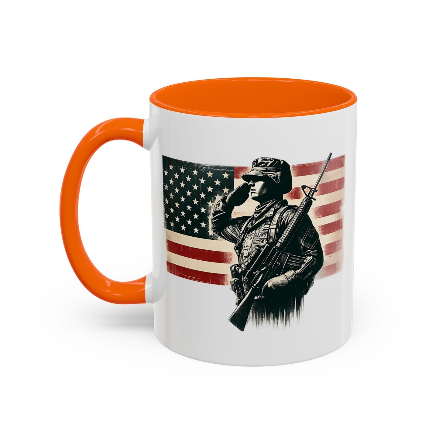 4th of July Mug - Soldier American Flag