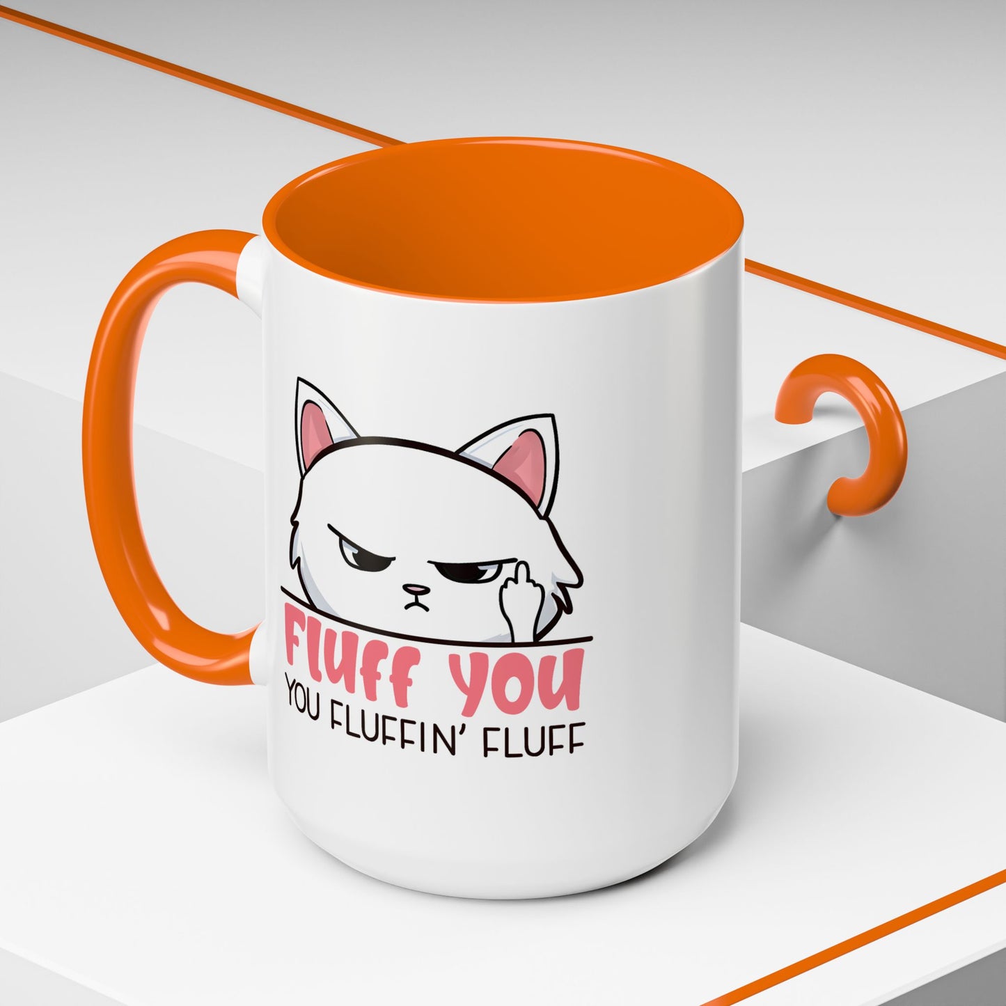 Adult Mug - Fluff You White Cat
