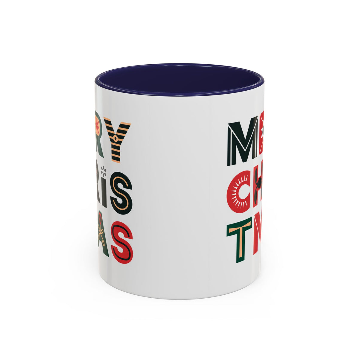 Christmas - Merry Christmas Black Red Green Patterned Text