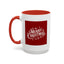 Christmas Mug - Merry Christmas White Text Maroon Background