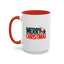 Christmas Mug - Merry Christmas Green & Red Text Santa Bag