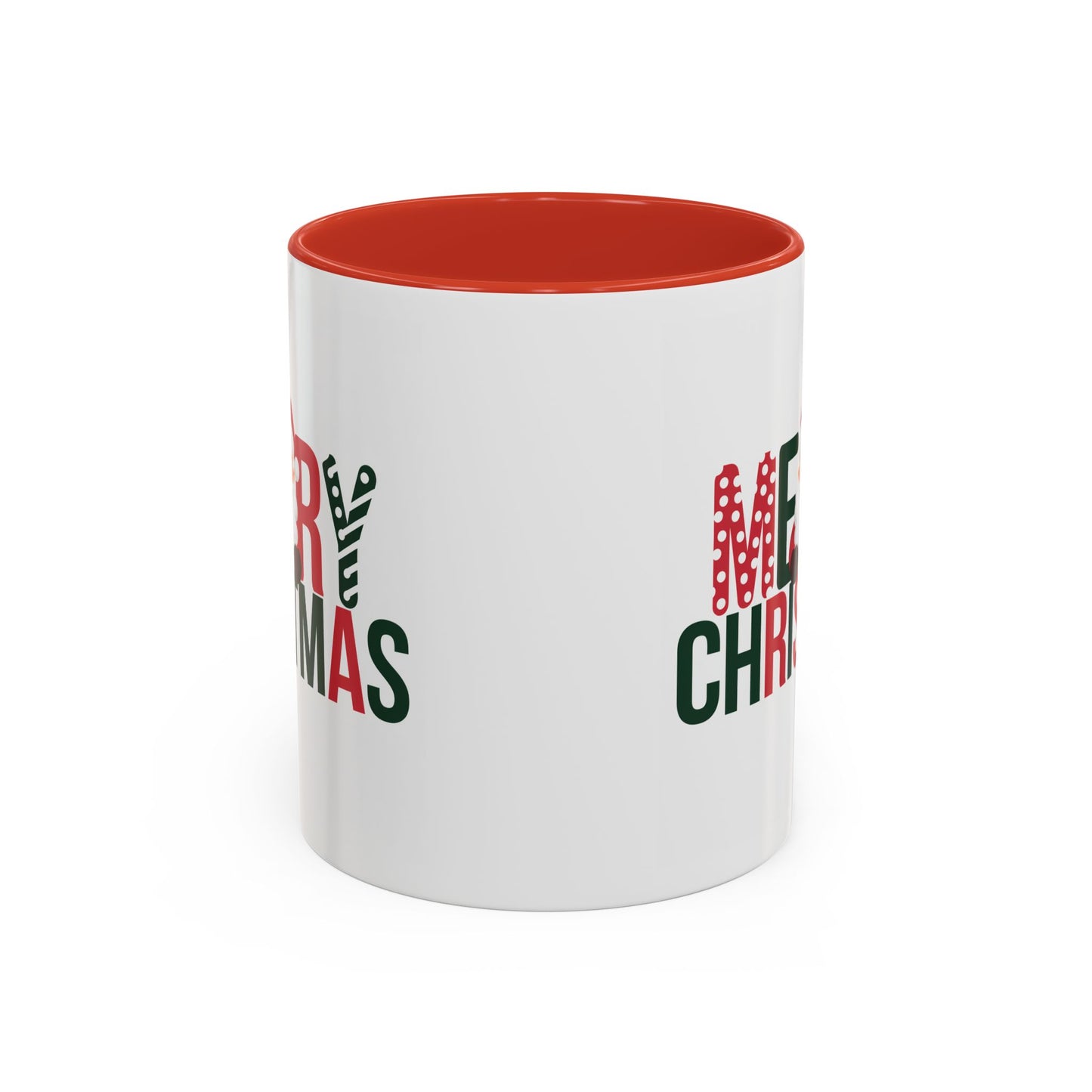 Christmas Mug - Merry Christmas Green & Red Text Santa