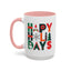 Christmas Mug - Happy Holidays Green Red & Blue Decorative Text
