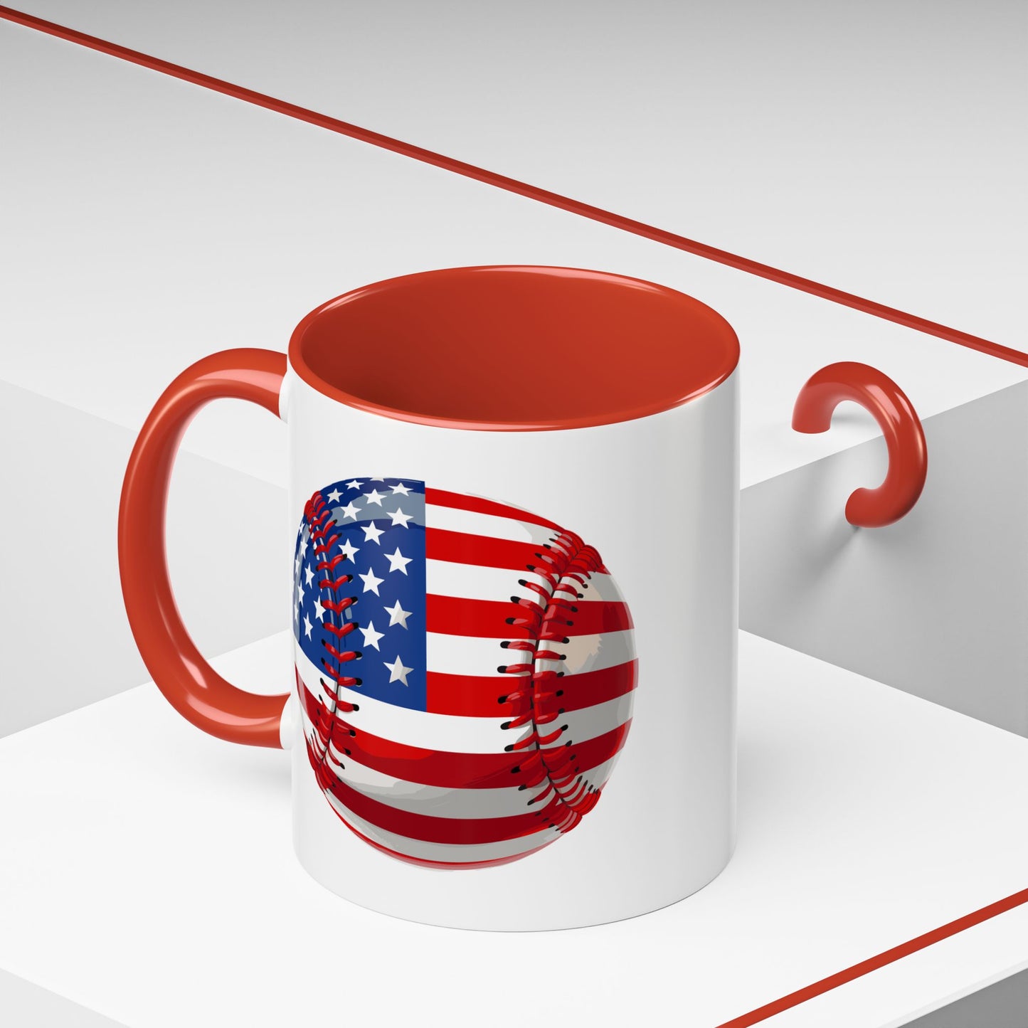 4th of July Mug - Baseball American Flag