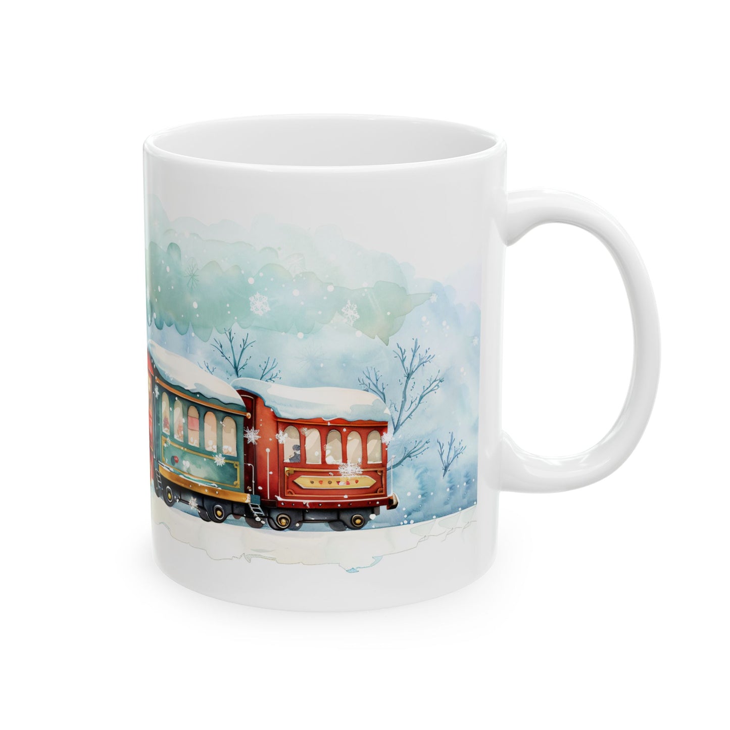 Christmas Mug - Snowman and Train Wrap 2