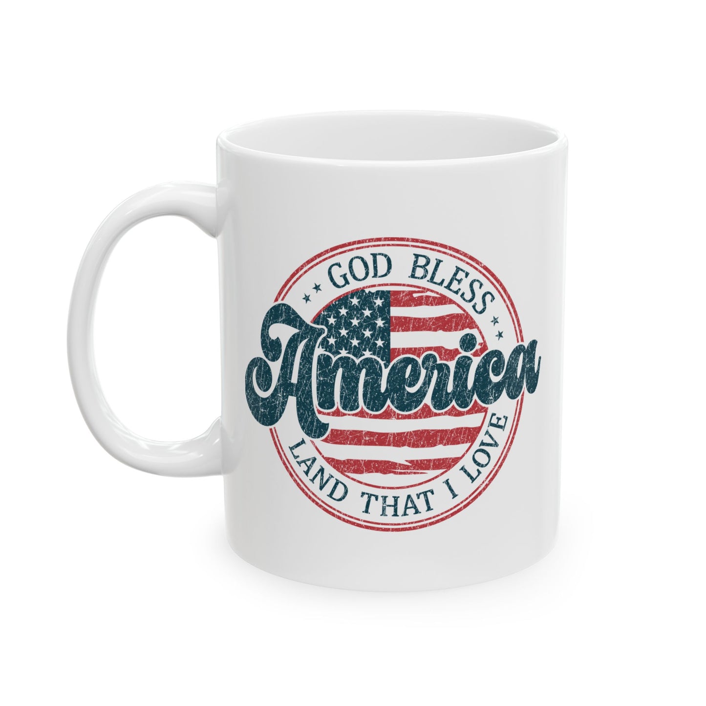 4th of July Mug - God Bless America Retro