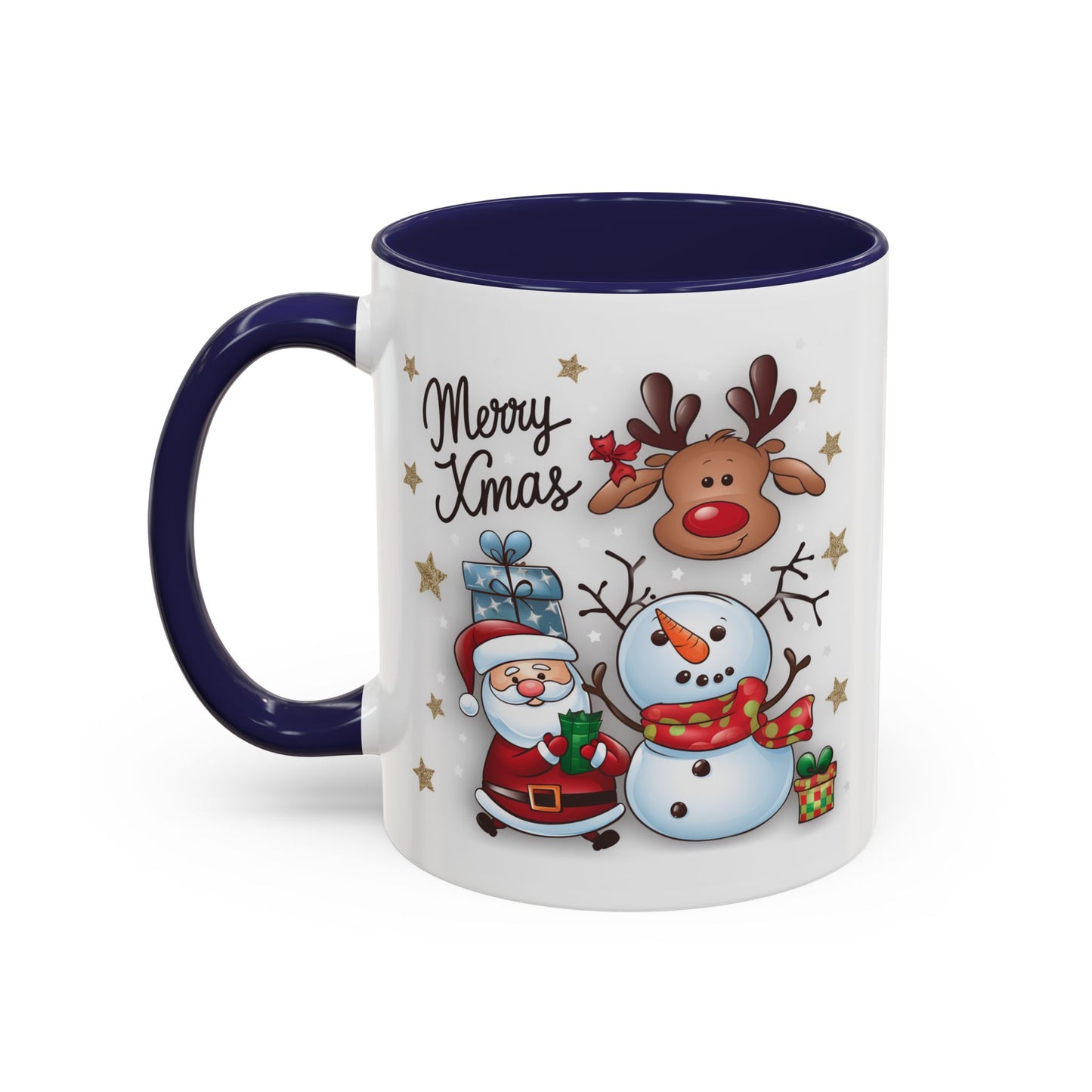 Christmas Mug - Merry Xmas Santa Snowman Reindeer