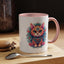 Animal  - Mystic Cat Turquoise & Coral Flowers