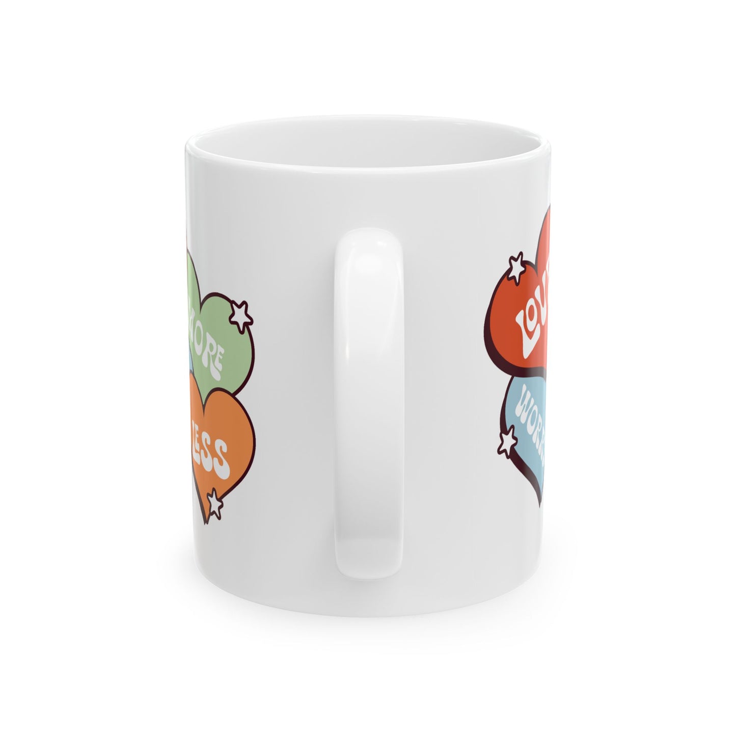Wellness Mug - Love More Worry Less Hearts