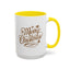 Christmas Mug - Merry Christmas Gold Text Tree Star Ornaments