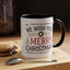 Christmas Mug - We Wish You a Merry Christmas Blue Green & Red Text
