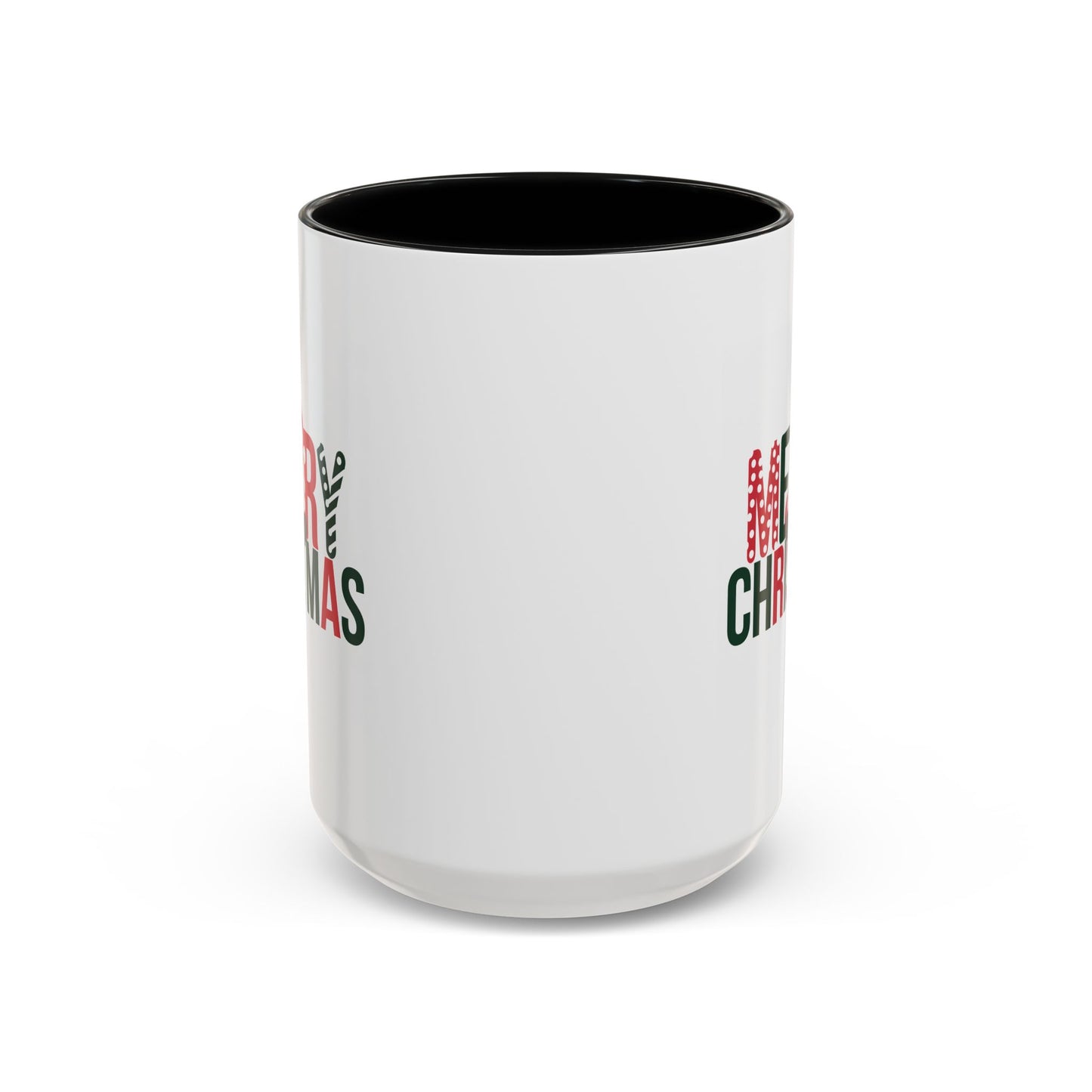 Christmas Mug - Merry Christmas Green & Red Text Santa