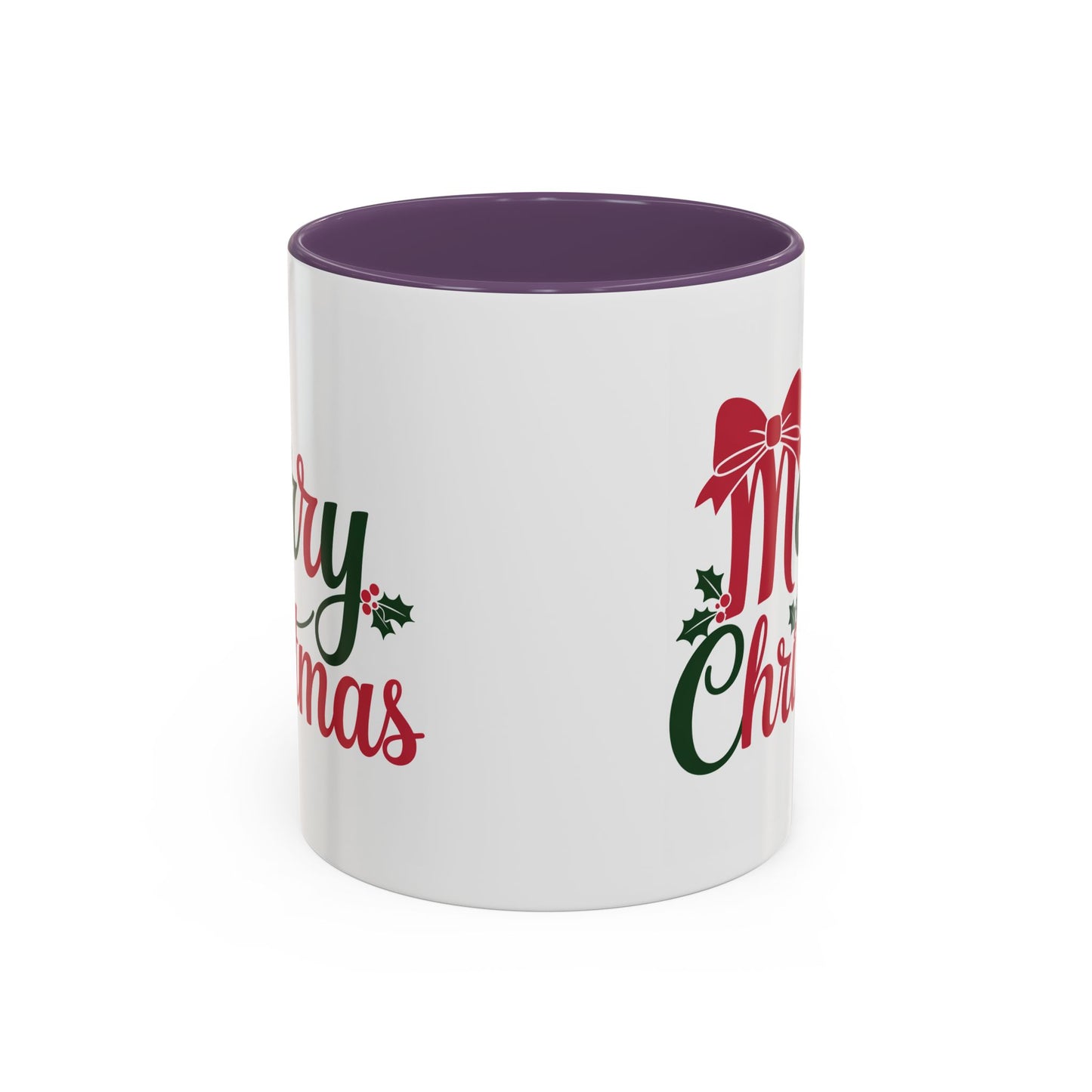 Christmas Mug - Merry Christmas Red & Green Text Bow