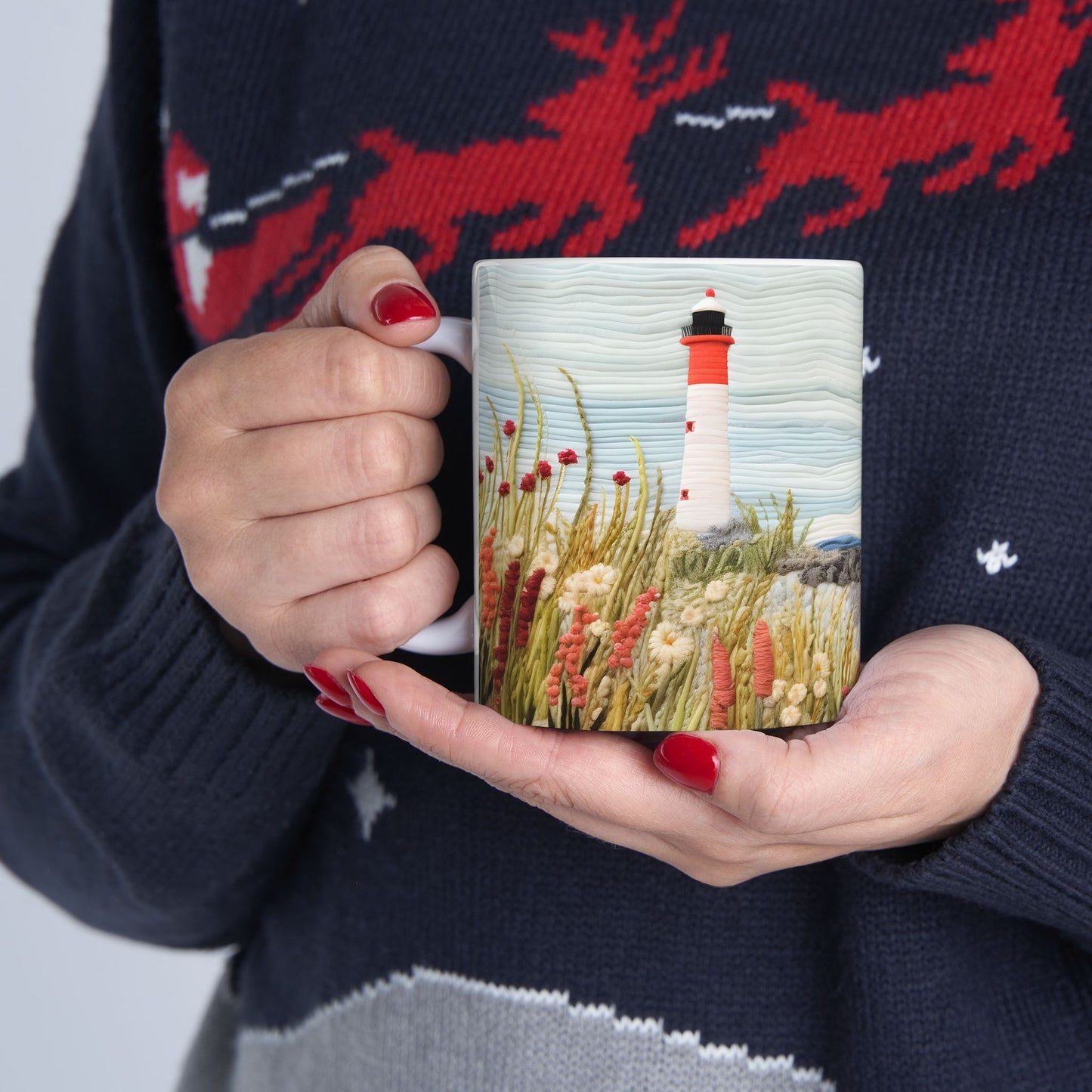 Artistic Mug - Felted Lighthouse 6