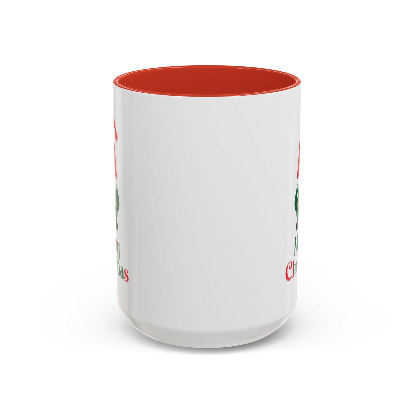 Christmas Mug - Merry Christmas Green & Red Text Gnome Candy Cane