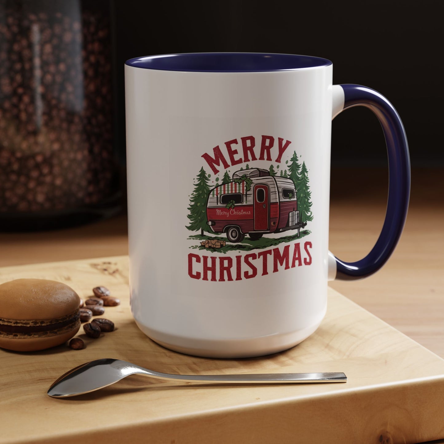 Christmas Mug - Merry Christmas Red & White Camper