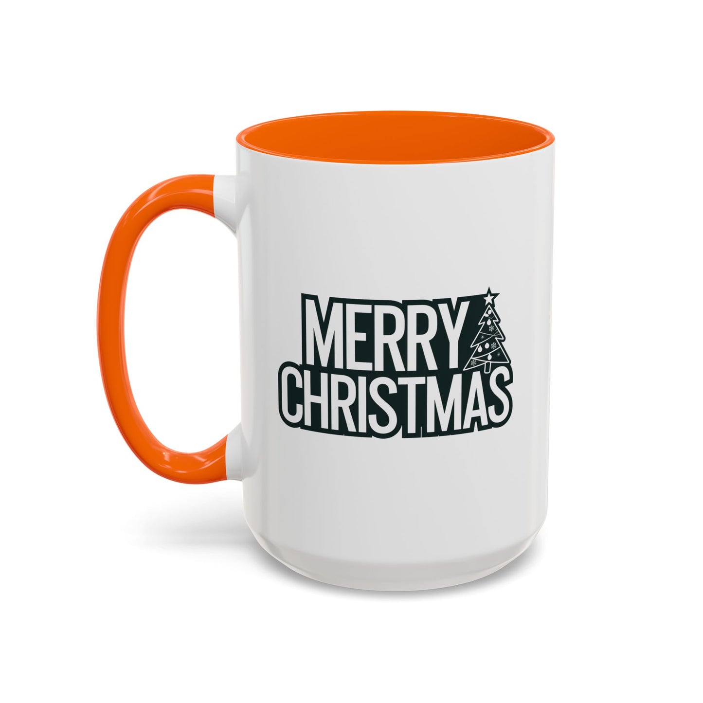 Christmas Mug - Merry Christmas White & Black Text Tree